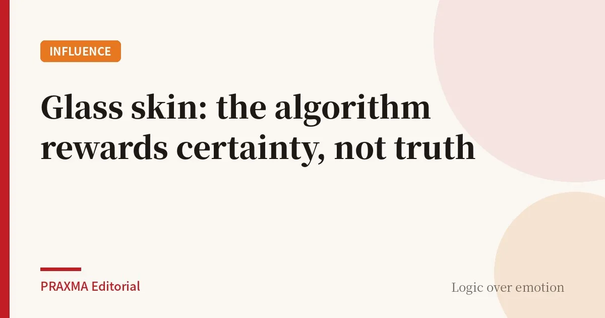Glass skin: the algorithm rewards certainty, not truth