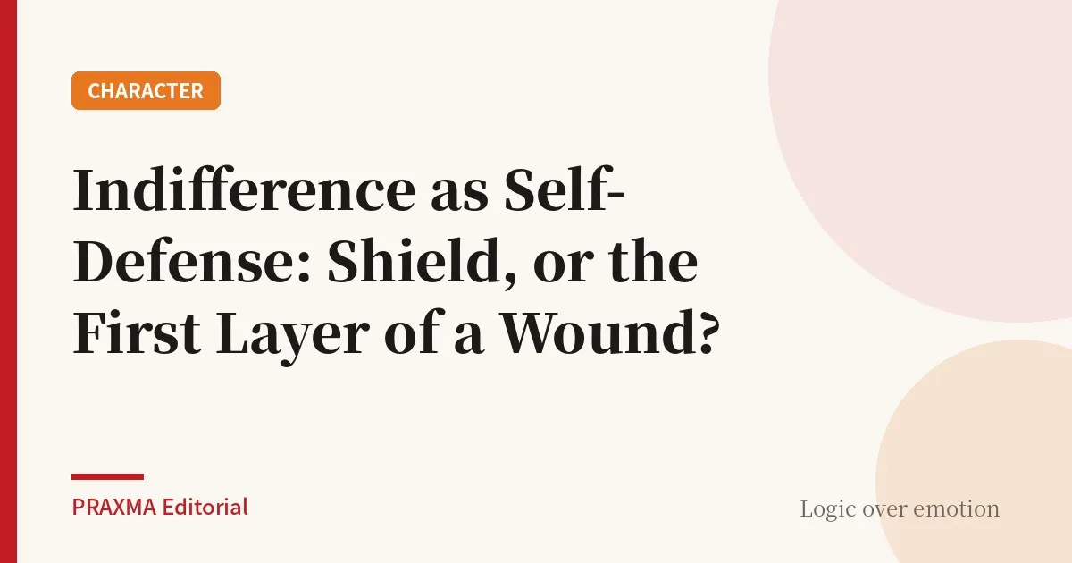 Indifference as Self-Defense: Shield, or the First Layer of a Wound?