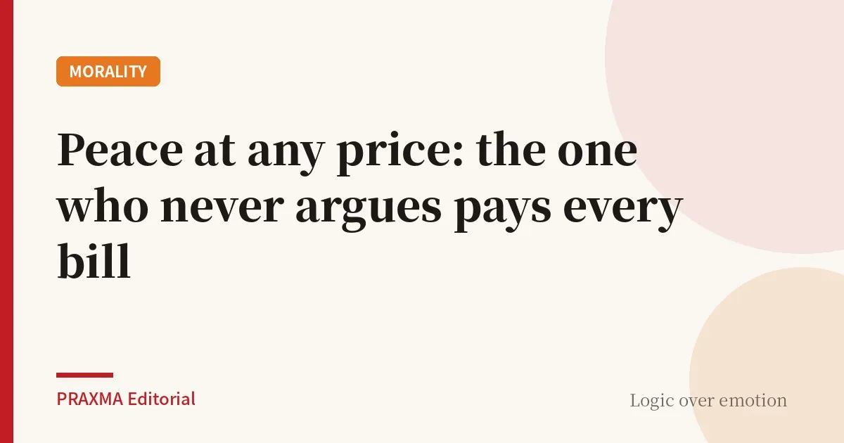 Peace at any price: the one who never argues pays every bill